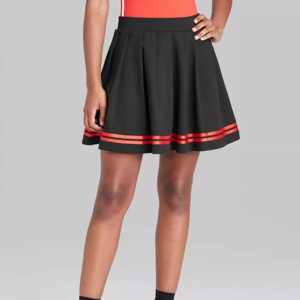 Wild Fable Mini Tennis Skirt Black with Red Stripes